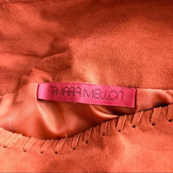 Tamara Mellon rust suede fringe skirt - Picture 9 of 11